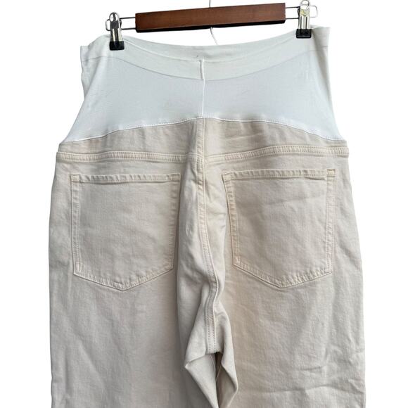 Old Navy Maternity O.G. Straight Jeans Size 14 Long Full Panel NWT Beige - Picture 4 of 8